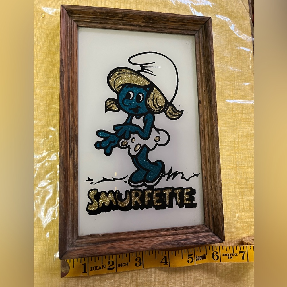 Framed Surfette Picture with gold sparkle hair and name